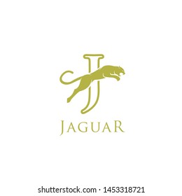 simple elegant roaring jaguar logo icon illustration vector template design. 