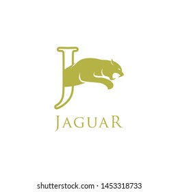 simple elegant roaring jaguar logo icon illustration vector template design. 