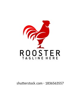 Simple Elegant Rooster, Chicken Logo Template, Vector.