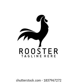 Simple Elegant Rooster Chicken Logo Template Vector