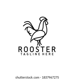 Vector de plantilla de logotipo de gallo de gallo elegante y sencillo