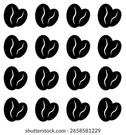 Un patrón simple y elegante sin fisuras de los iconos del grano de café. Adecuado para varios proyectos de diseño relacionados con el café, bebidas y cafés. Ideal para Web, impresión y marca.