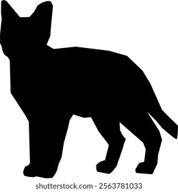 A simple, elegant silhouette of a cat standing alert. Perfect for designs related to pets, nature, and minimalist aesthetics.