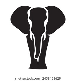A simple and elegant silhouette of an elephant, standing alone