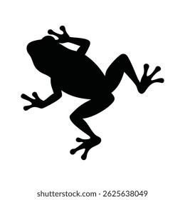 A simple elegant silhouette of a frog perfect for nature themed designs