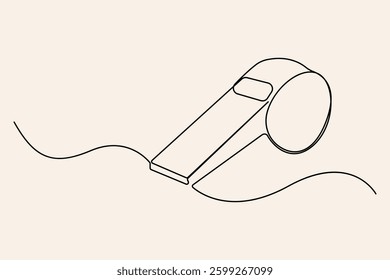 A simple, elegant single line drawing of a sports referee's whistle
