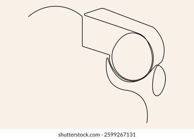 A simple, elegant single line drawing of a sports referee's whistle
