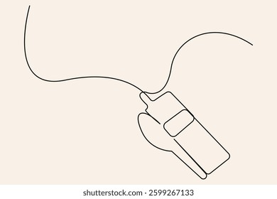 A simple, elegant single line drawing of a sports referee's whistle
