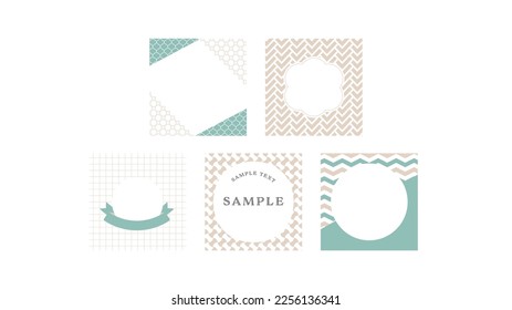 Simple and elegant square banner label frame background set.