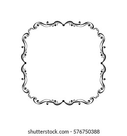 Simple and elegant square frame design template, for labels and logos. Vector illustration