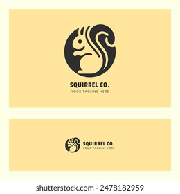 Simple elegant squirrel silhouette logo design