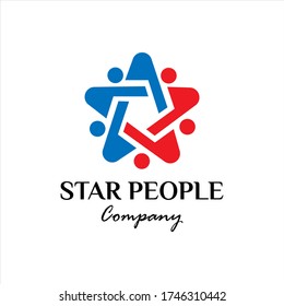 Simple and elegant Star and People vector logo design