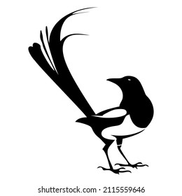 simple and elegant stone magpie silhouette design