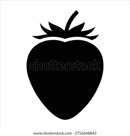 Simple and elegant strawberry silhouette with clear seed markings on its body.