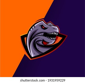 Simple and elegant T rex logo design. It is suitable for esports team logos, as well as sports teams.