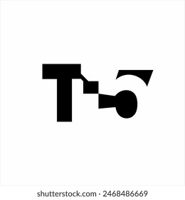 Simple elegant T5 logo design in pixel style.