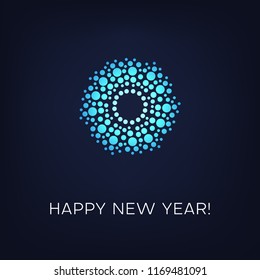 Simple and elegant tech snowflake(flower) illustration for branding identity. Vector image.