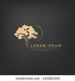 Simple elegant tree logo for branding identity. Vector image.