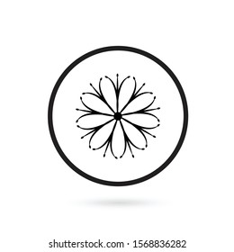 Simple, elegant, and trendy flower sign icon vector illustration in flat design style isolated on white background. Floral nature symbol for logo, user interface, mobile application, website design.