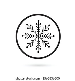 Simple, elegant, and trendy snowflake sign icon vector illustration in flat design style isolated on white background. Nature symbol for logo, user interface, mobile application, website design.