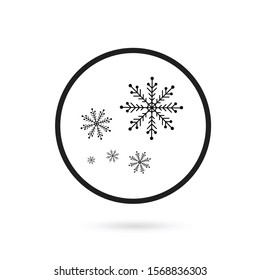 Simple, elegant, and trendy snowflake sign icon vector illustration in flat design style isolated on white background. Nature symbol for logo, user interface, mobile application, website design.
