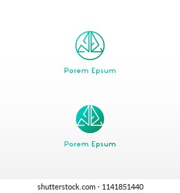 Simple elegant triangle logotype. Letters combination logo for branding identity. Vector image.
