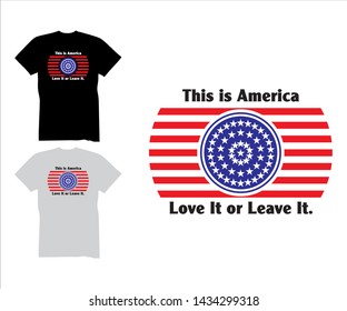 Simple &  Elegant, T-shirt design with American style, with American flag
