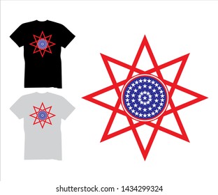 Simple &  Elegant, T-shirt design with American style, with American flag