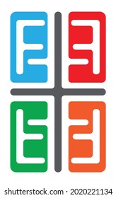 Simple and elegant vector design with bright color for your company logo, tee, decoration, or any art use. F logo design. Isolated  by white background.