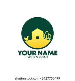 Simple elegant vector farm logo template