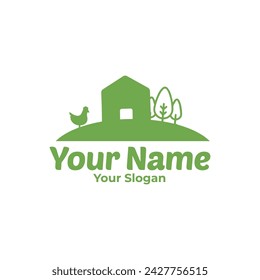 Simple elegant vector farm logo template