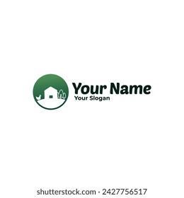 Simple elegant vector farm logo template