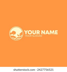 Simple elegant vector farm logo template