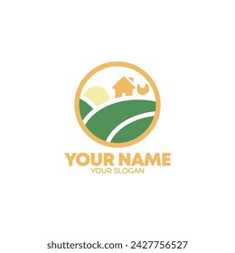 Simple elegant vector farm logo template
