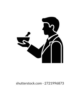 Eine einfache und elegante Vektorgrafik eines Mannes, der eine Kaffeetasse hält und einen Moment der Entspannung genießt.
