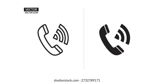 Ilustración vectorial sencilla y elegante de un ícono de teléfono. Ideal para proyectos de diseño moderno y branding.