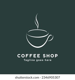 simple elegant vector logo coffee shop. brand logotype identity