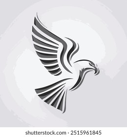 Simple and elegant vector logo of an eagle flapping its wings