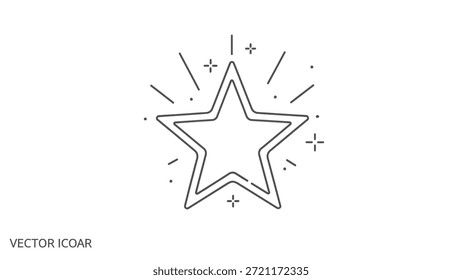 Un contorno de Vector simple y elegante de una estrella rodeada de efectos brillantes y líneas radiantes, creando un visual brillante y enérgico adecuado para la decoración, celebración o Diseño gráfico