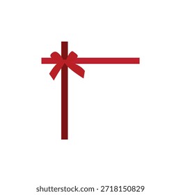 Una silueta de Vector simple y elegante de una cinta roja con un lazo. La cinta se representa con un lazo atado en un extremo, extendiéndose horizontalmente.