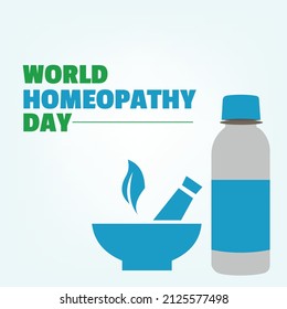 Simple and elegant vector World Homeopathy Day greetings

