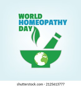 Simple and elegant vector World Homeopathy Day greetings. flat illustration. for stories or articles