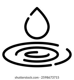 A simple, elegant water drop illustration, perfect for branding, websites, and environmental projects.