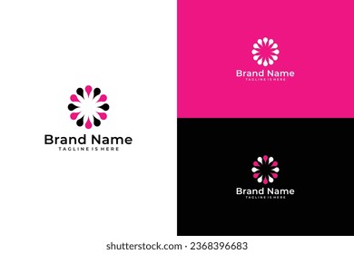 Simple elegant water flower vector logo