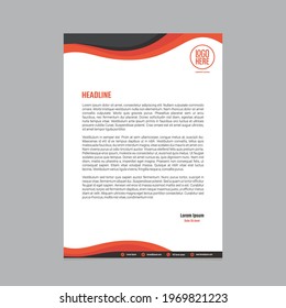 Simple Elegant Wave Letterhead Template