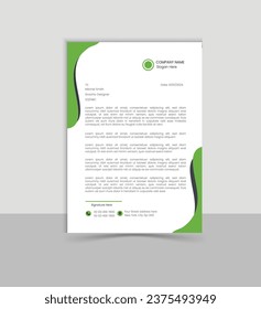 Simple elegant wave letterhead template