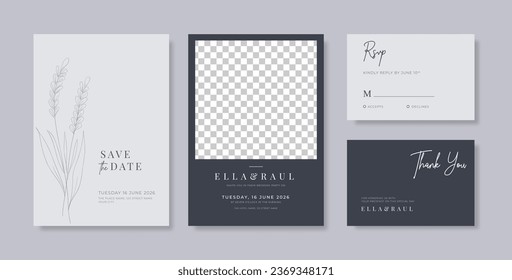 Plantilla de tarjeta de boda simple y elegante