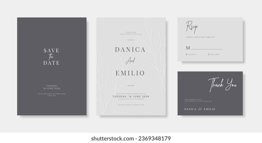 Simple and elegant wedding card template
