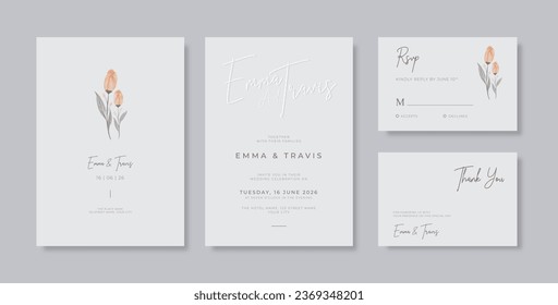 Simple and elegant wedding card template