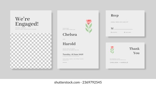 Simple and elegant wedding card template